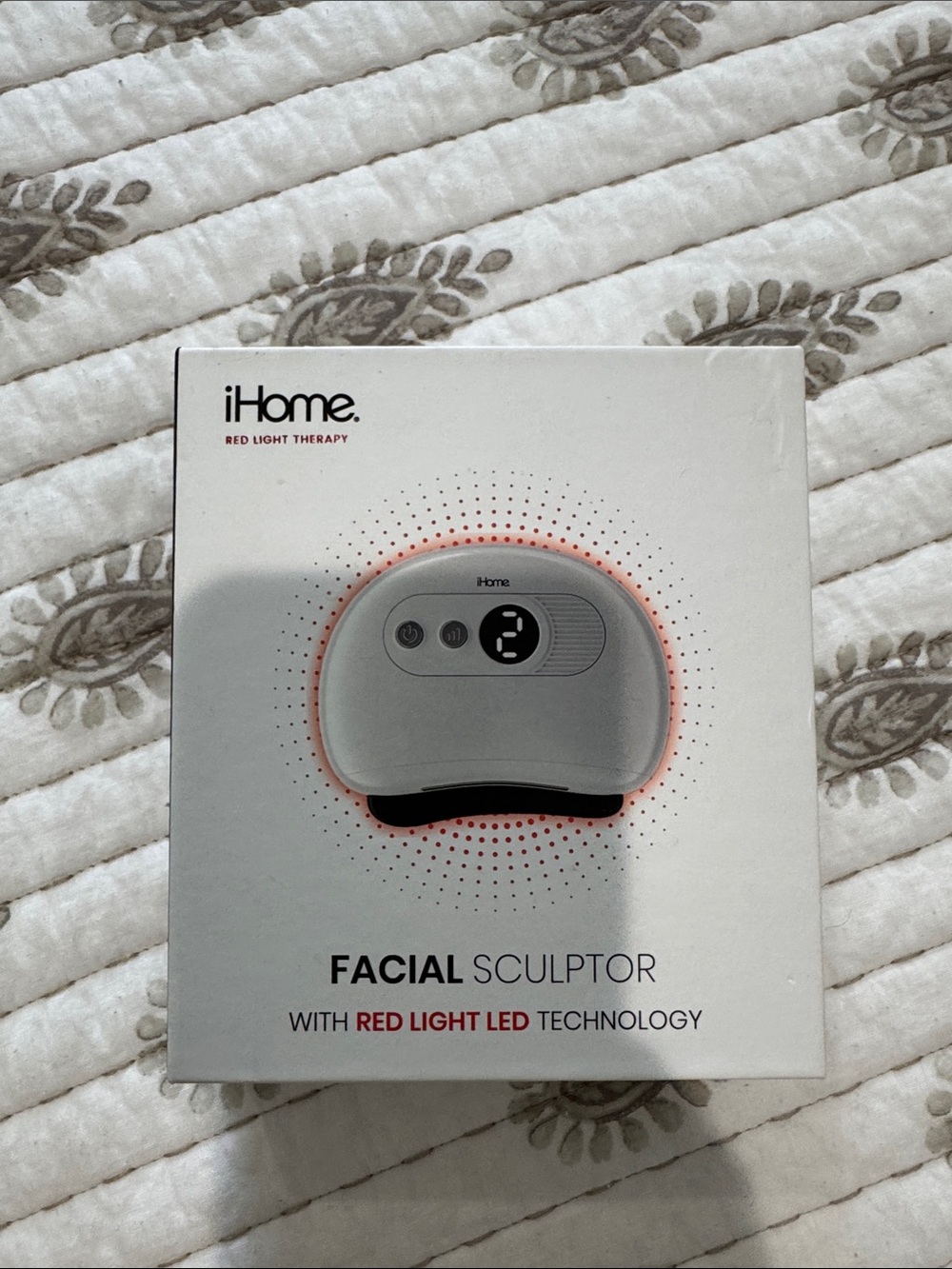 iHome White Facial Sculptor with Red LED Accent